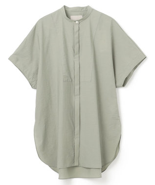 UNFILO L ワッシャーブロード ブザムロングシャツ カーキ