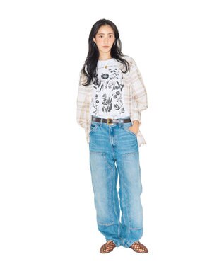 Green Parks ■ＷＩＴＨ　ＫＵＲＵＭＩ．Ｎ　フラワーｐｔＴシャツ Off White
