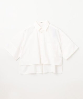 NAVE 【ReNAVE・セットアップ可/洗える/接触冷感/UVケア】コットンポリブロード クロップドシャツ ホワイト系