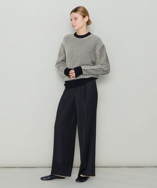 JOSEPH 【洗える】バイオテープコットン　ラウンドネックニット Black