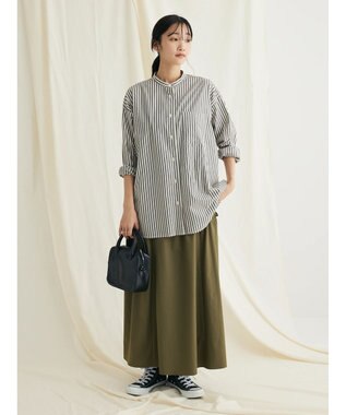 CRAFT STANDARD BOUTIQUE バンドカラーシャツ Stripe Gray