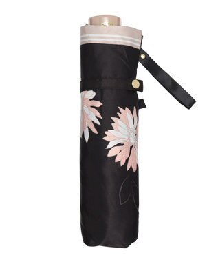 MOONBAT 【雨傘】ランバン　オン　ブルー (LANVIN en Bleu) 花柄 プリント 折りたたみ傘 ブラック