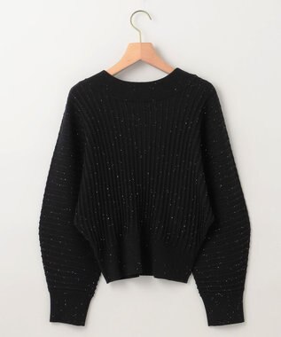 組曲 【手洗い可】ELENAスパンコールドルマン ニット ブラック系