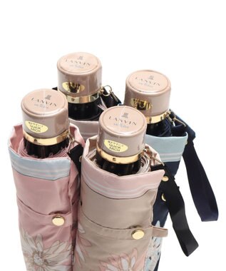 MOONBAT 【雨傘】ランバン　オン　ブルー (LANVIN en Bleu) 花柄 プリント 折りたたみ傘 ブラック