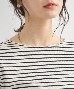 earth music&ecology リブメローショートスリーブプルオーバー Ivory