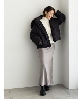 Te chichi 【宮本茉由着用】フードショートダウンジャケット ブラック