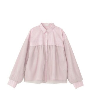 Green Parks イージーケアチュールドッキングシャツ Pink