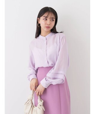 earth music&ecology ボリュームタック袖ブラウス Pink