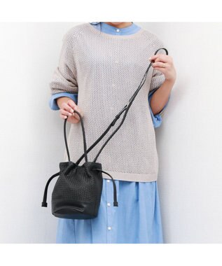 UNBILLION 【テレビ ドラマ着用アイテム】ペルケ perche / レザーメッシュ2wayバゲットバッグ ブラック