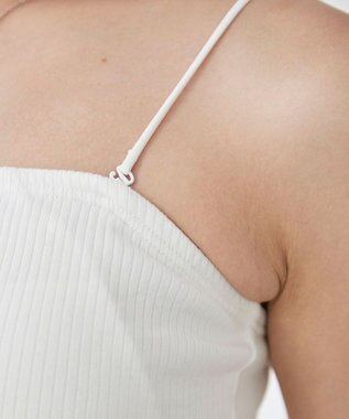 WEGO 【カップ付きインナー/SMサイズ展開】なちゅ盛れカップインショートキャミ オフホワイト