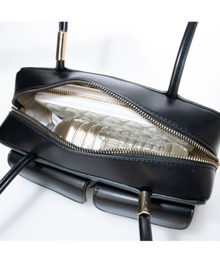 UNBILLION カシュカシュ cachecache / ダブルポケットロングハンドルボストンバッグ ブラック