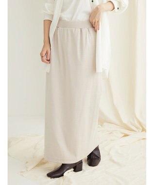 CRAFT STANDARD BOUTIQUE リブロングスカート Gray Beige