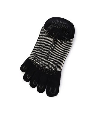 Chacott 140203 ラメストライプカバー　５本指ソックス ブラック