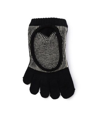 Chacott 140203 ラメストライプカバー　５本指ソックス ブラック