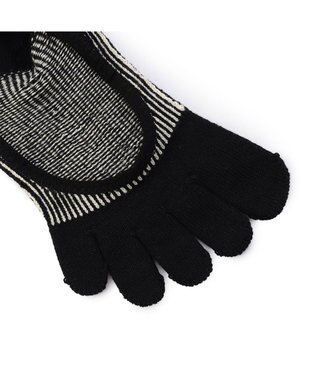 Chacott 140203 ラメストライプカバー　５本指ソックス ブラック