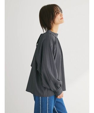 Green Parks ・ＡＮＤ　ＳＥＡＲＣＨ　バックリボンブラウス Charcoal Gray