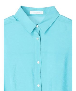 Green Parks レギュラーカラーシアーシャツ Blue Green