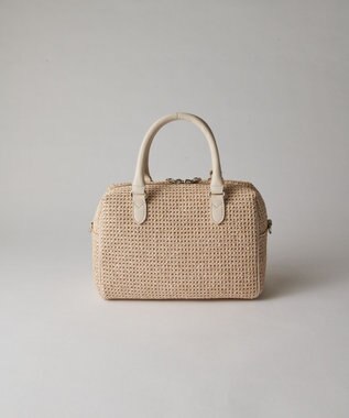 russet ナイロンラフィアミニボストンバッグ(CE-1715) Ivory