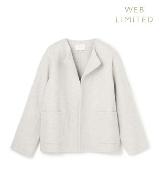 BEIGE， 【WEB限定】PAYSON / ウールリバーノーカラーショートコート L.Gray