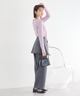 earth music&ecology 微シアーメロープルオーバー Light Purple