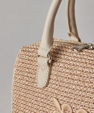 russet ナイロンラフィアミニボストンバッグ(CE-1715) Ivory