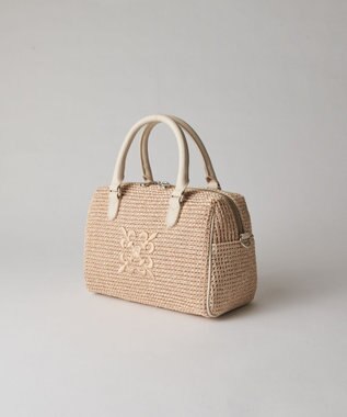 russet ナイロンラフィアミニボストンバッグ(CE-1715) Ivory