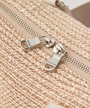 russet ナイロンラフィアミニボストンバッグ(CE-1715) Ivory