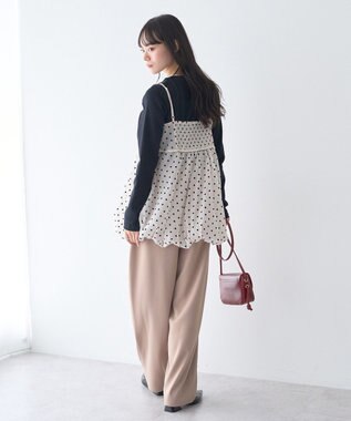 earth music&ecology ドットバルーンキャミチュニック Dot Black