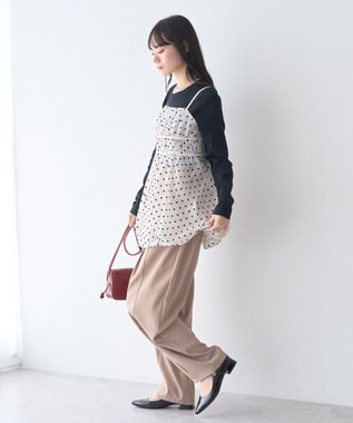 earth music&ecology ドットバルーンキャミチュニック Dot Black