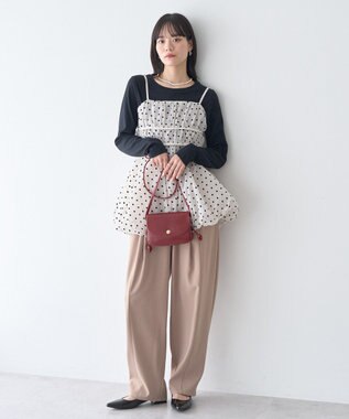 earth music&ecology ドットバルーンキャミチュニック Dot Black