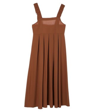Green Parks armonia.ギャザーストラップワンピース Brown