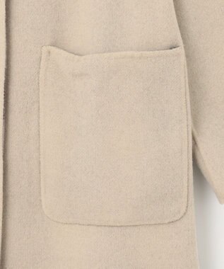 自由区 【リバーシブル】ウールリバー ノーカラーロングコート キャメル系