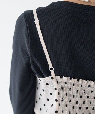 earth music&ecology ドットバルーンキャミチュニック Dot Black