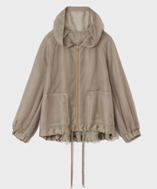 GRACE CONTINENTAL マクラメメッシュフーディー カーキ