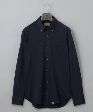 GOTAIRIKU 胸ポケット付にアップデート【吸水速乾/ストレッチ】クールマックス鹿の子 ビズシャツ_ボタンダウン ネイビー系