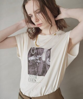 YECCA VECCA フォトプリントノースリーブTee Off White