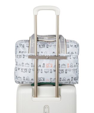 ACE BAGS & LUGGAGE HAyU × ace.  フォールディング 折り畳みボストンバッグ 猫柄 32L 17863 ライトベージュ柄