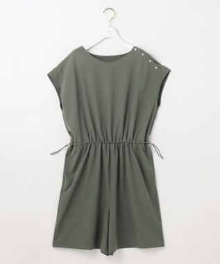 ANY SIS S 【撥水・UVカット・洗える】ラッシュガードシリーズ ショートサロペット カーキ