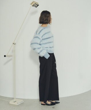 YECCA VECCA フェザーマルチボーダーニット Sax