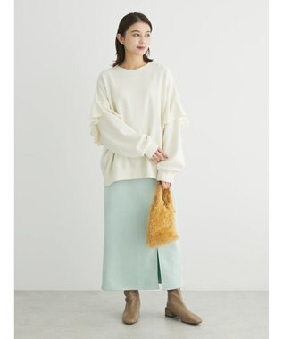 Green Parks マシュマロスエードＩラインスカート Sax