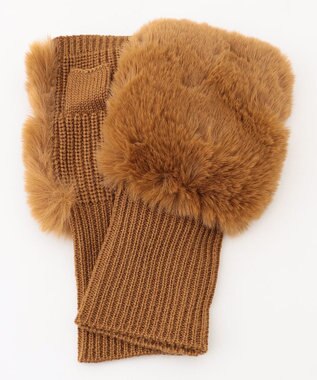 ICB ファー手袋 キャメル系