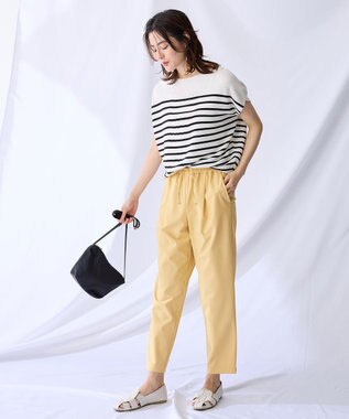 ANY 【ウエストゴム】イージーケアライトストレッチテーパードパンツ オレンジ