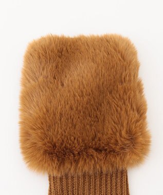 ICB ファー手袋 キャメル系