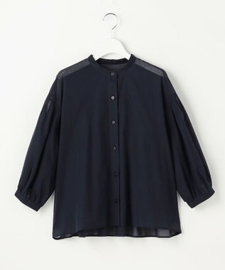 自由区 バンドカラーコットン ブラウス