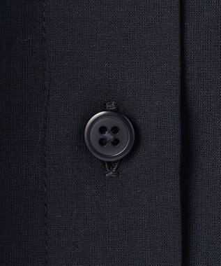 自由区 バンドカラーコットン ブラウス ネイビー