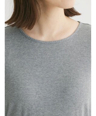 Green Parks ・ＥＬＥＮＣＡＲＥ　ＤＵＥ　リブ×フラワーキリカエワンピ Gray Mixture