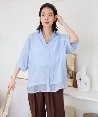 Green Parks 裾レイヤードショートスリーブシャツ Beige