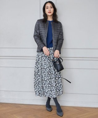 自由区 L 【セットアップ対応・洗える】レーヨンストレッチプルオーバー ニット ブルー