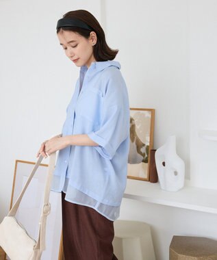 Green Parks 裾レイヤードショートスリーブシャツ Beige