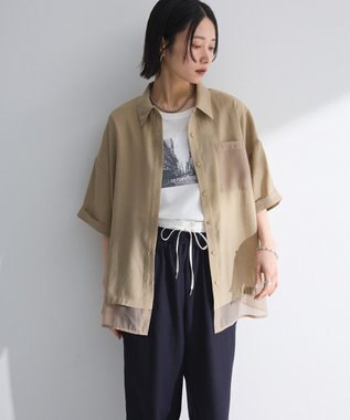 Green Parks 裾レイヤードショートスリーブシャツ Beige